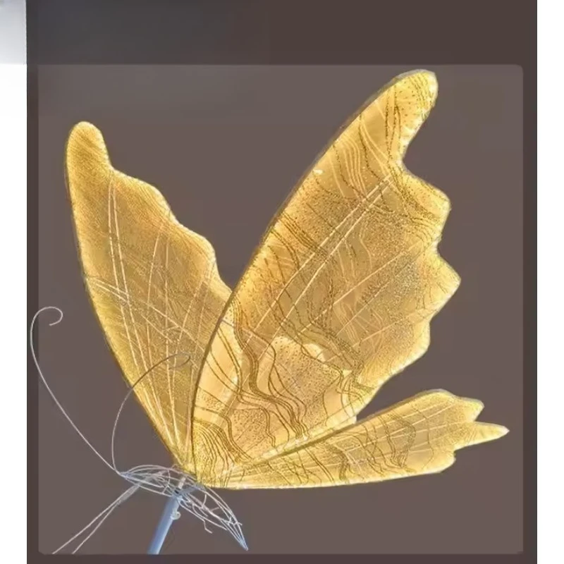 Luminous Mobile Butterfly Road Guide Hall Lighting Stage Luminous Electric Wing Iron Background Stand Wedding Ceiling Party
