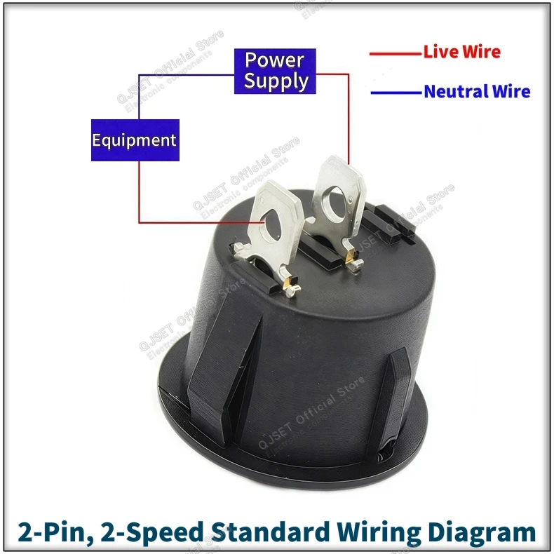5 Stück KCD1 EIN-AUS-EIN 2/3/4-Pin 2/3-Positionen Einrastbarer 6A 220V Grüner Roter LED Runder Wippschalter für Haushalt DIY Ersatz – Detail 4