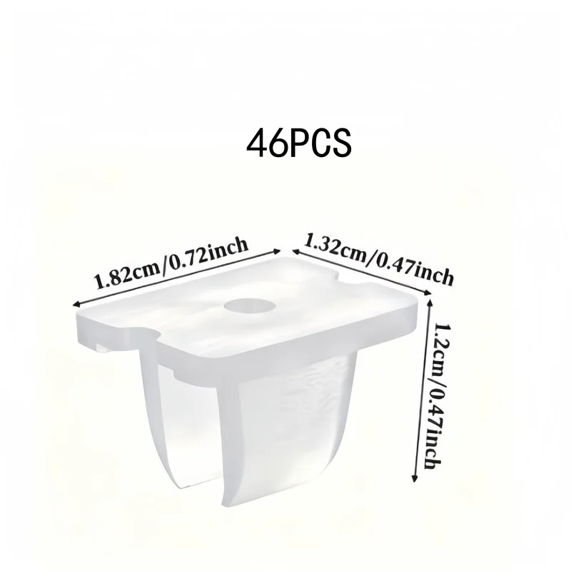 LED Strip Fixing Clips 46 pcs, Invisible Adhesive, for Bedroom, Cabinet and Living Room Lighting, Durable and Reusable