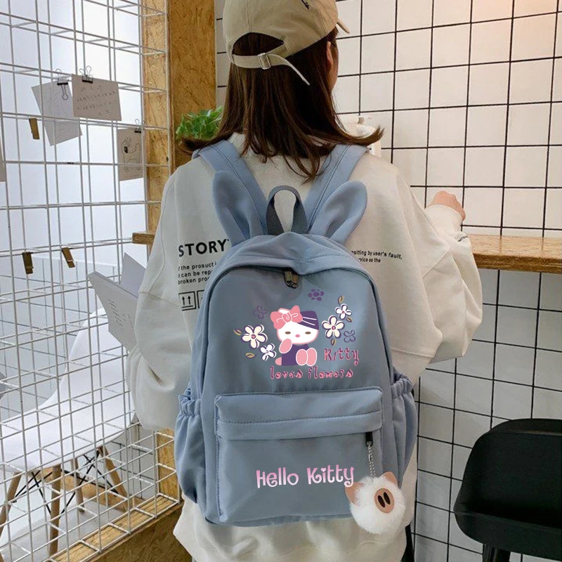 3Pcs/set Sanrio Hello Kitty Backpack for Girl Boy Student Teenager Children with Lunch Bag Kids Rucksack Women Casual School Bag