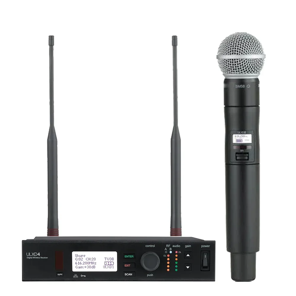 

ULXD4 BETA58A BETA87A M58 Uhf Wireless Handheld Karaoke Microphone Wireless Systems Professional Metal Black Portable 20hz-20khz