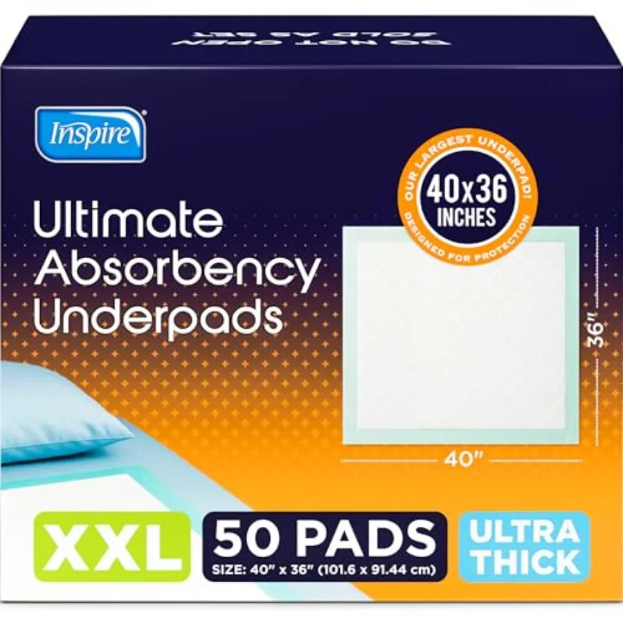 

Inspire Extra Large Super Absorbent Disposable Bed Pads for Incontinence Ultra Thick and Absorbent Bed Pads Disposable Adult Pu