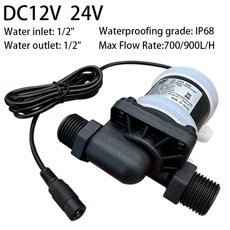 

IP68 DC 12V 24V Stainless Steel Shaft Brushless 1/2" Water Pump Solar Water Heater Shower Circulation Fountain Pressurization