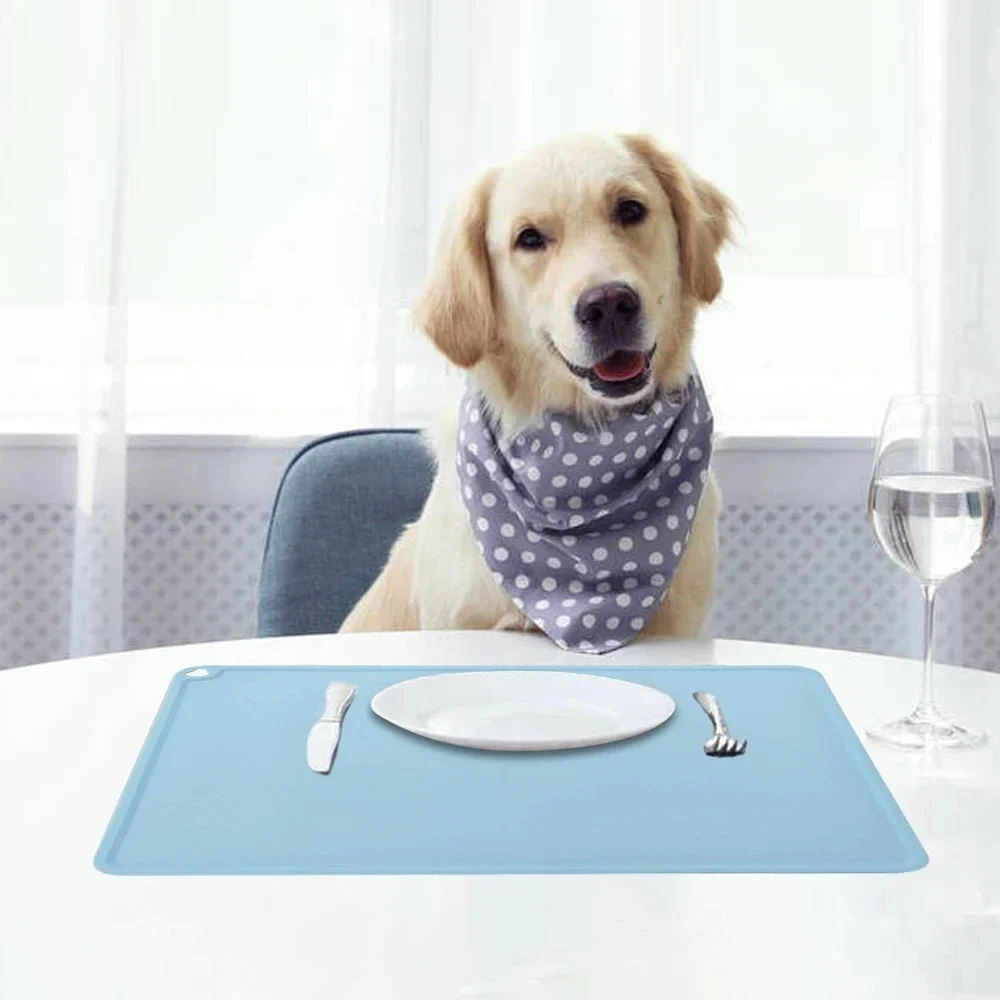 Food grade silicone placemat pet placemat stable, non-slip and leak-proof dog mat cat eating mat