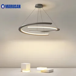 Nordic Design Ring Restaurant Pendant Lamp Modern Simple Living Room Bedroom Hang Lamp Black Round Dining Room Lighting Fixture
