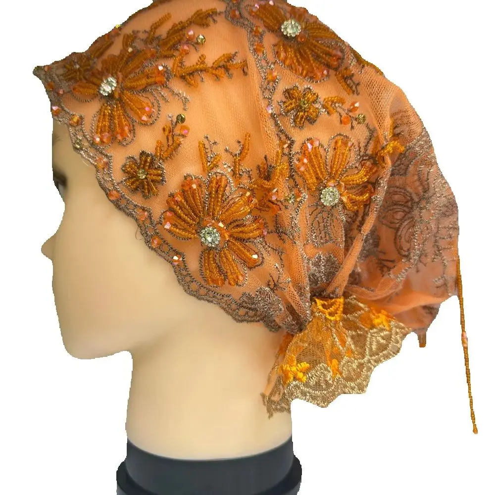 Hijab da donna musulmana Nero Grigio con perline Foulard Ramadam Festa serale Sciarpa Kufi di lusso Dubai Turbante Cappello islamico