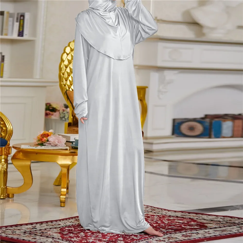 Ramadan donne musulmane vestito di un pezzo indumento di preghiera islamico abito arabo abbigliamento Eid con cappuccio Abaya Overhead Burqa caftano Abaya