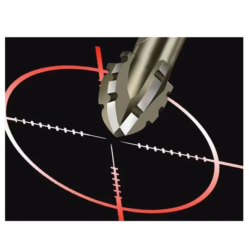 B50C New Four-Edged Sawtooth Eccentric Drill For Dry Drilling Of All  Tiles, Glass, Marble And Concrete 4Pcs