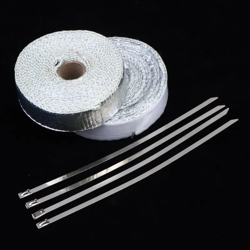 Motorcycle Muffler Heat Wrap Insulation Tape Flame Retardant Exhaust Band for Off Road Racing and Custom Builds