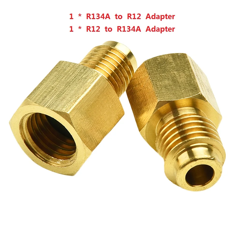 

Adapter Connector R12 To R134A Adapter Connector Premium R134a To R12 Brass Adapter Set Safe Valve System Access Anti Aging