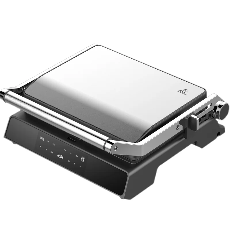 4-Slice Digital Electric Contact Grills & Griddles Portable Hot Plate with Top Glass Exterior Electric Barbecue Grill