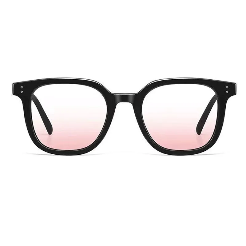 Lunettes de soleil à grand cadre carré pour femmes, cadre noir transparent, fard à joues en poudre, lunettes de maquillage, auto-embellissement gratuit, 2024