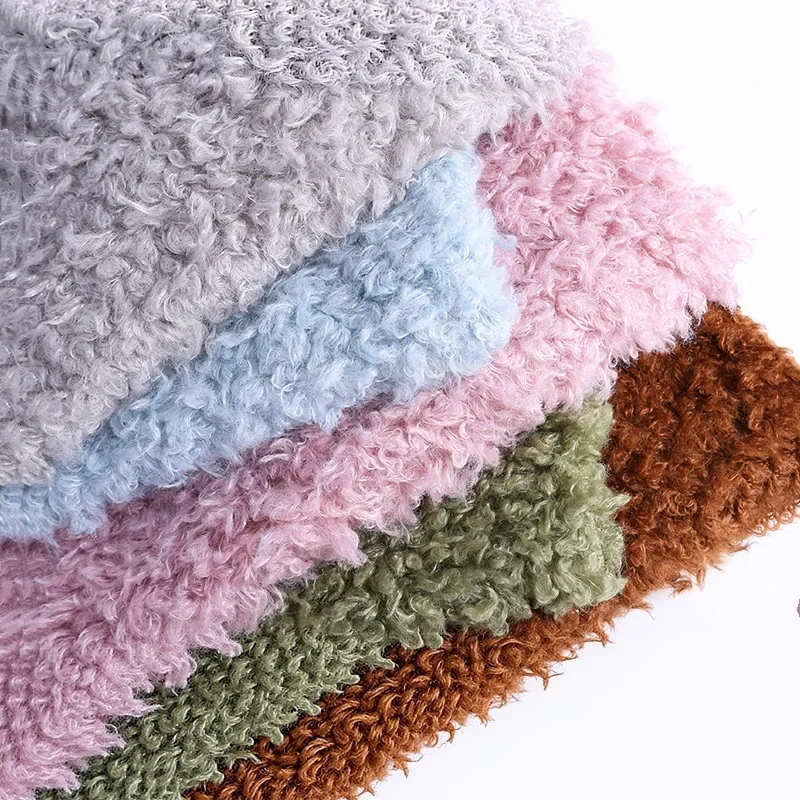Soft Curly Fleece Plush Fabric All Polyester Material for Autumn Winter Pillow Pet Nest Stuffed Toy Shoe Hat Making 1x1.6meter