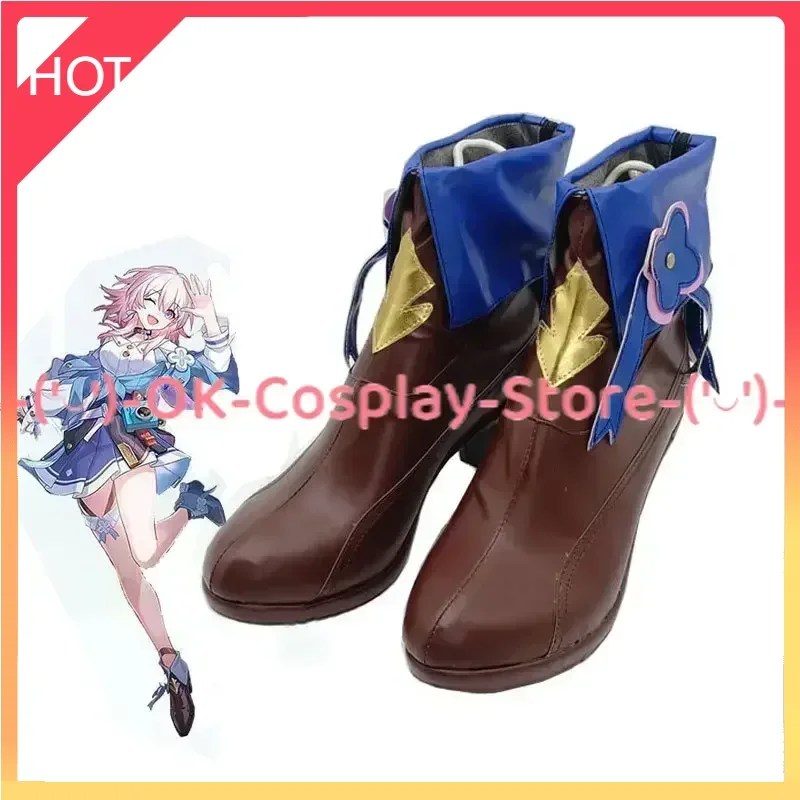 

Game Honkai Impact 3 March 7th Cosplay Shoes Halloween Carnival Boots PU Shoes Cosplay Props Custom Made