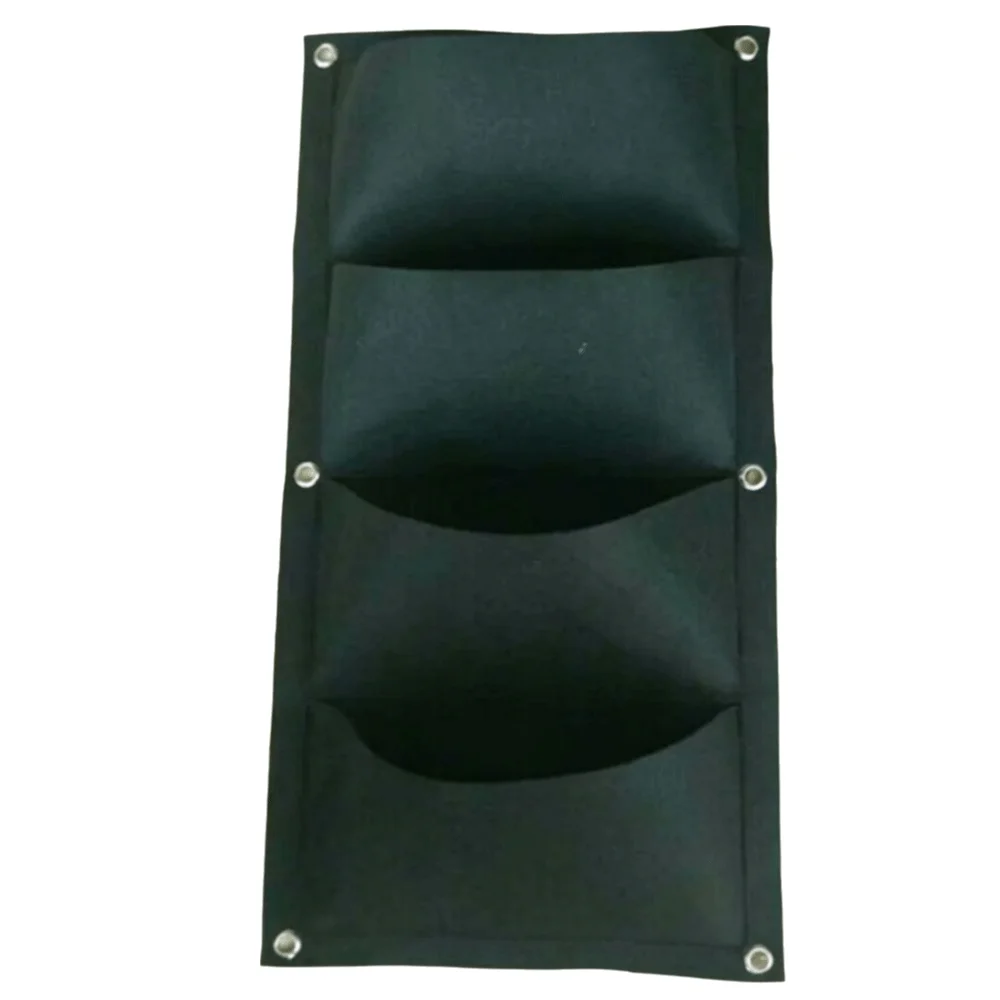 4 Pockets Hanging WallGrow Bag Durable Big Size Vertical Greening Bag Foldable Reusable Non-Woven Fabric Plant Bag