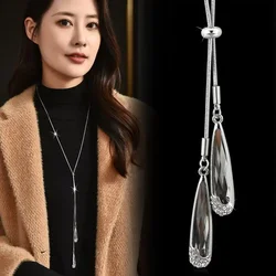 Vintage Sweater Chain 2026 Fashion Water Drop Statement Long Necklace Wedding Party Accessories