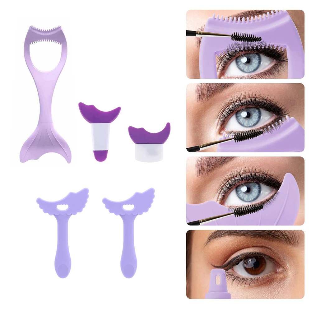 Silicone Eye Makeup Template para Mulheres, Eyeliner Assistant, Beauty Makeup Tools, 3 Colors, 5Pcs Set