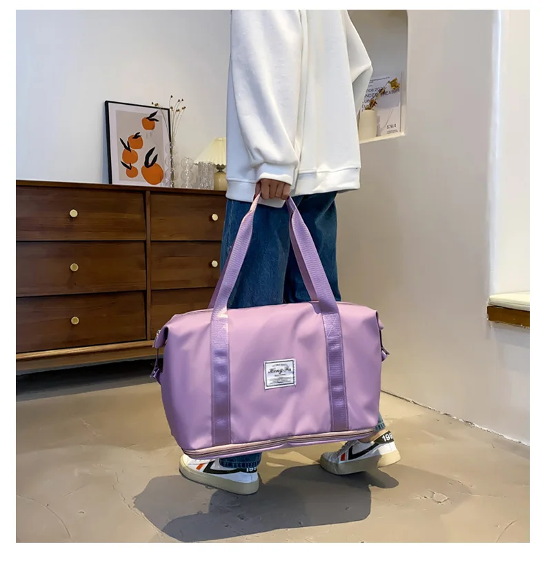 UNIXINU Handgepäck-Reisetasche, Nylon, wasserdicht, für Sport, Fitnessstudio, Tragetaschen für Damen, großes Fassungsvermögen, Aufbewahrung von Gepäck, Handtasche – Detail 11