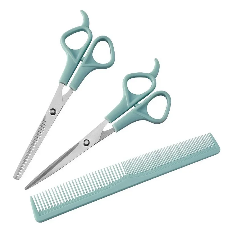 Household Hairdressing Scissors Thinning Shears Hair Cutting Barber Scissors Flat Tooth Scissor Comb 3pcs Set Hair Styling Tools