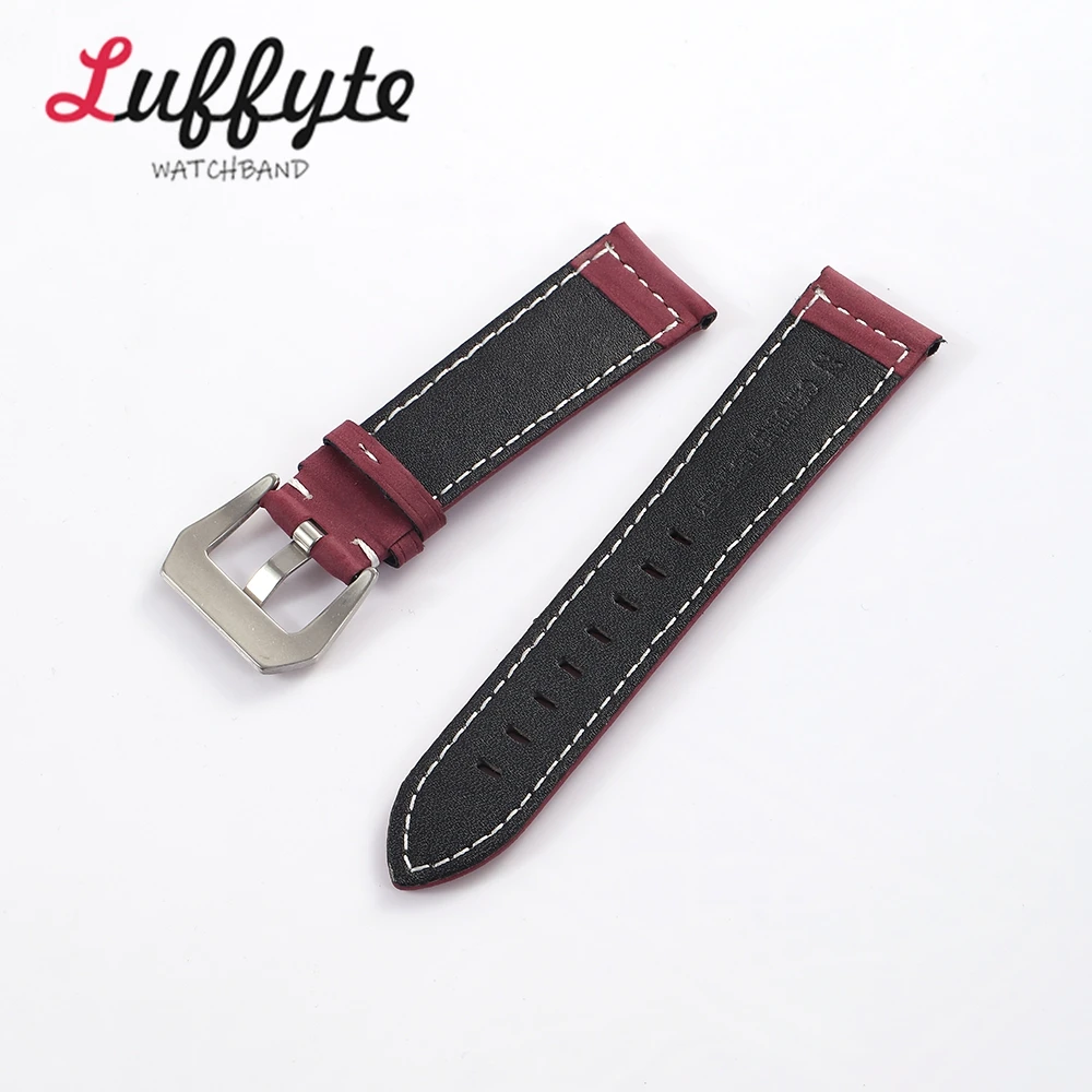 خمر فو الجلود حزام الساعات 18 مللي متر 20 مللي متر 22 مللي متر 24 مللي متر الخام نمط الرجال عادية ساعة الأشرطة