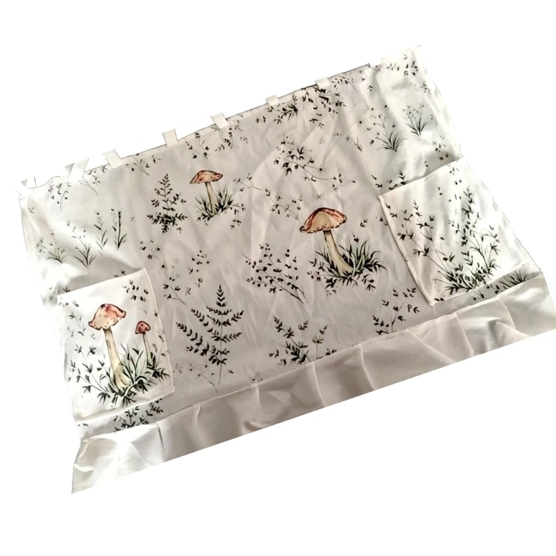 Ruffled Trim Oven Skirt Cover With Pocket Ribbon Ties Heat Resistant Cabinet Dish Washer Curtain For Kitchen Decors D0LD