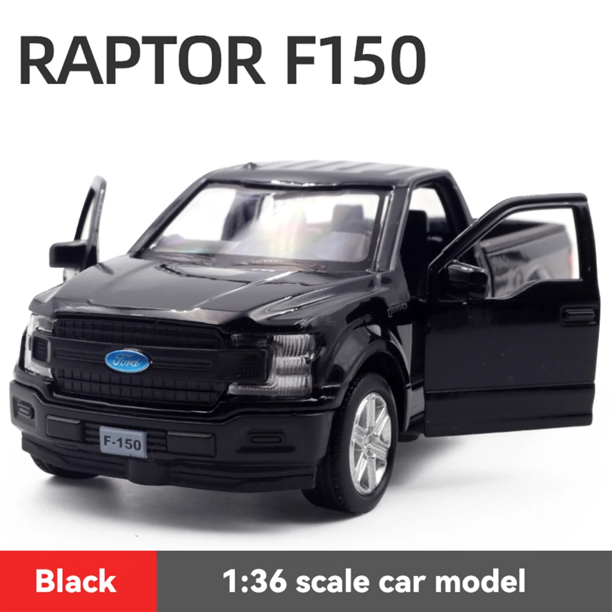 

1:36 Ford F-150 Raptor Pickup with Drive Pull Back Models Simulation Metal Diecasts Vehicles Toys Collection Gift Collectible