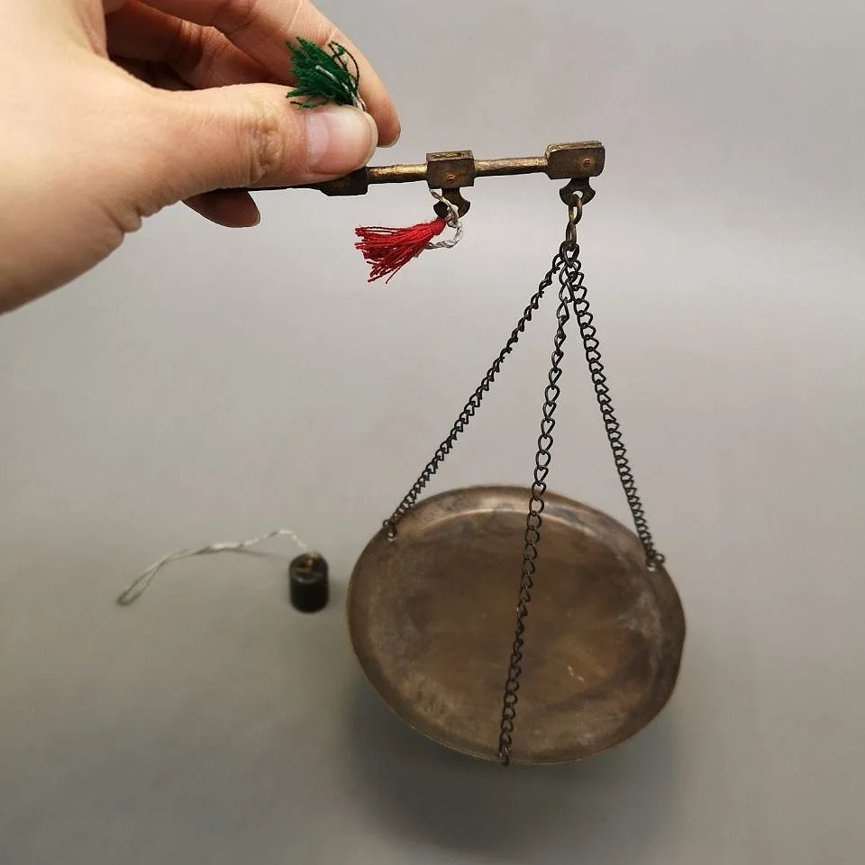 Antique collection copper small scale prop scale old-fashioned small hand carrying scale