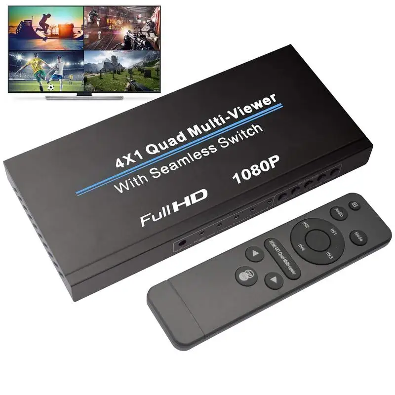 

HD Audio Converter 4-in-1 HD Adapter Video Distributor Seamless Switcher HD Extender Splitter HD Multiviewer For Home Business