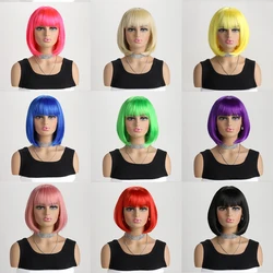 Heat Resistant Short Bob Wig with Bangs for Women Perfect for Halloween Birthday Costume Party Or Daily Use