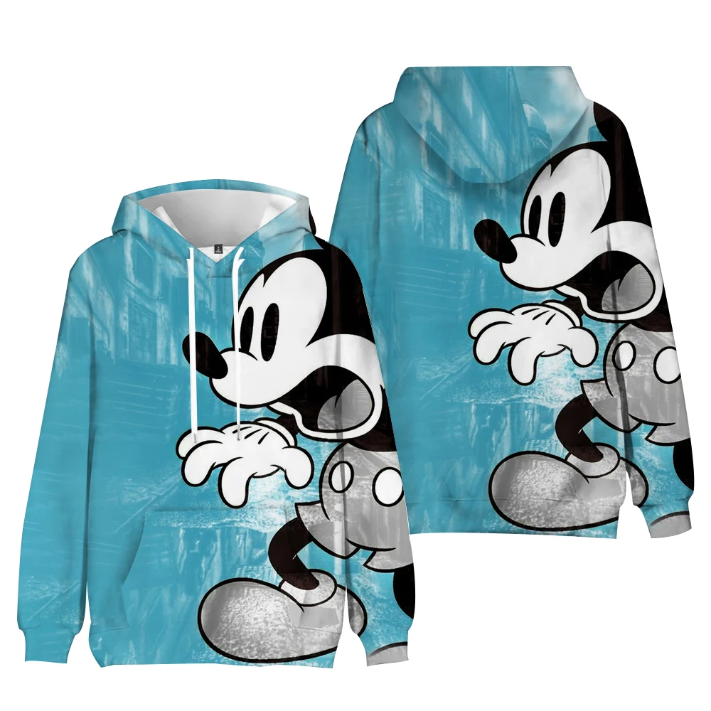 Autumn Mickey Mouse Print Hoodies Women Streetwear Polyester Long Sleeve Female Sweatshirt Loose Ladies Clothes