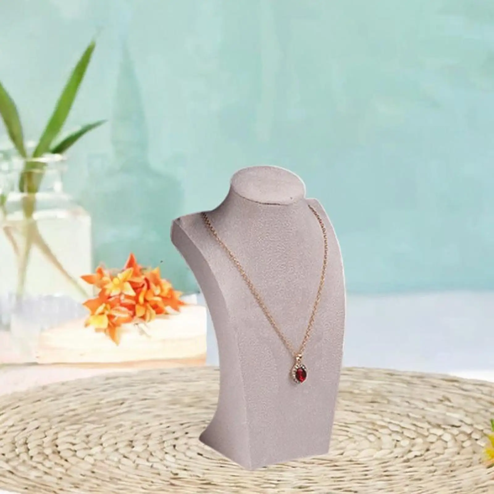 Velvet Necklace Display Stand Jewelry Bust Holder Organizer for Women for Jewelry Store and Trade Show