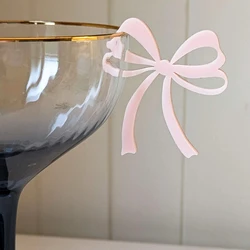 Bow Drink Tag Charm, Bow Wine Charm, Bow Drink Tag Clip for Wedding Bridal Shower, Hens Party Drink Clip Bow Baby Shower, Coquet