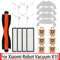 For Xiaomi Robot Vacuum X10 Robot Vacuum Cleaner Parts Replacement Main Side Brush Hepa Filter Mop Cloth Dust Bag Accessories