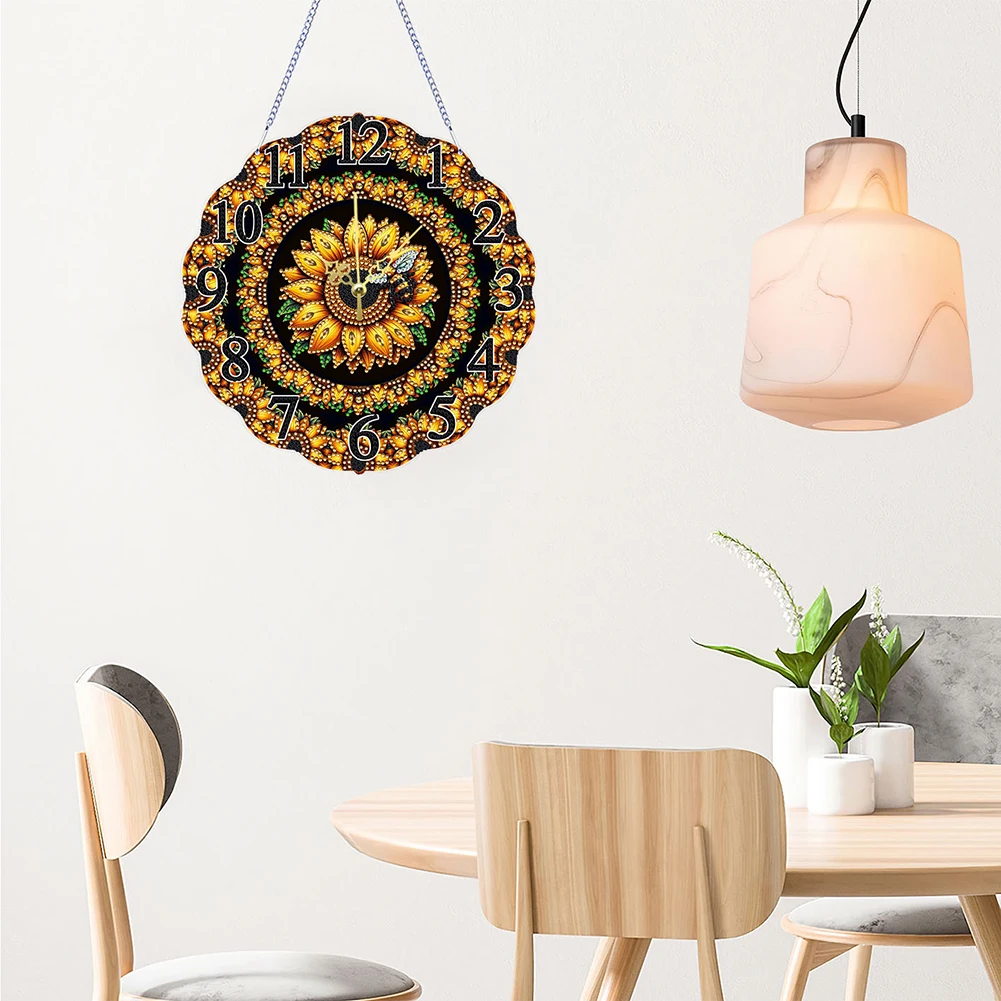 Resin Diamond Painting Clock Ornament Classic Style Home Decor Art Craft Unique Shaped Diamonds for Gift and Decoration - view 4