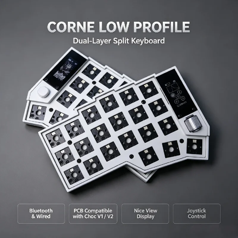 Corne42 Split Mechanical Keyboard Low Profile Roller Joystick/nice View Screen Compatible Choc V1/v2 Bluetooth/usb Wireless Zmk