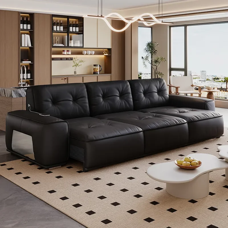 for Black King Kong Electric Sofa Bed 3 Seater Adjustable Retractable Folding Couch Washable Dual Purpose for Living Room