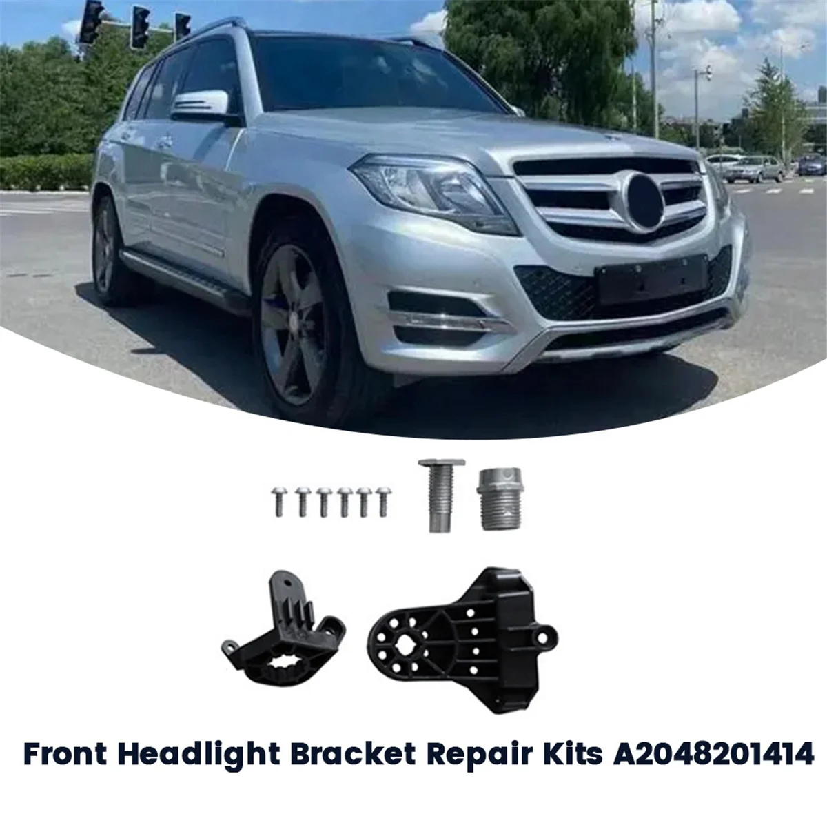 

ABQA-Ремонтные комплекты кронштейнов передней фары RS A2048201414 для Mercedes-Benz GLK-Class X204 13-2015, лампа головного света с фиксированным когтем, B