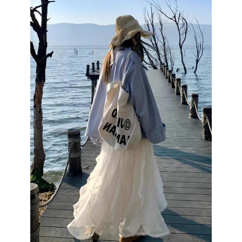 

Heavy Embroidery Asymmetrical Lace Hem Insertion Skirt f-length Spring Season Polyester Fiber Busin Home Use