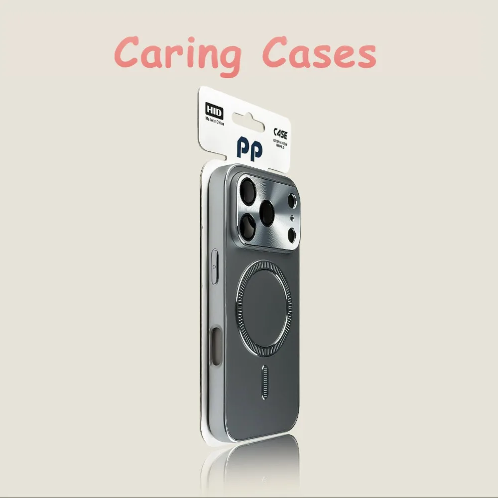

For iPhone 17 Pro Max Case Galaxy Silver Magnetic With Built-in Lens Protector Full Coverage Shockproof Business Premium Cover