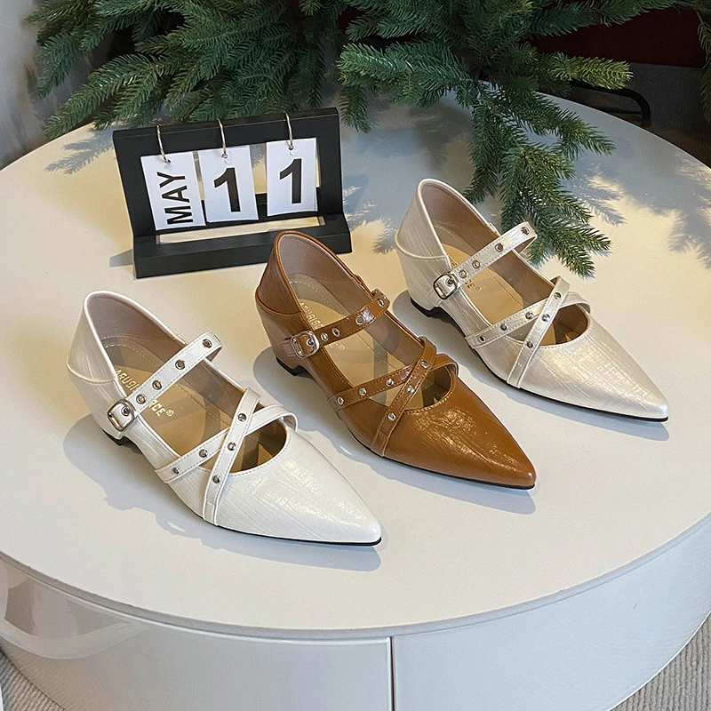 

High Heels Inside Heightened Little Mary Jane Shoes Women's Outside French Shoes