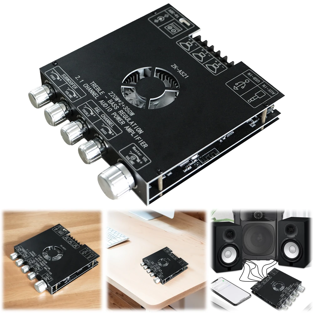 

TPA3255 Bluetooth-Compatible Bass Audio Amplifier Board 2.1 Channel 220W*2+350W Low Tone Audio APP