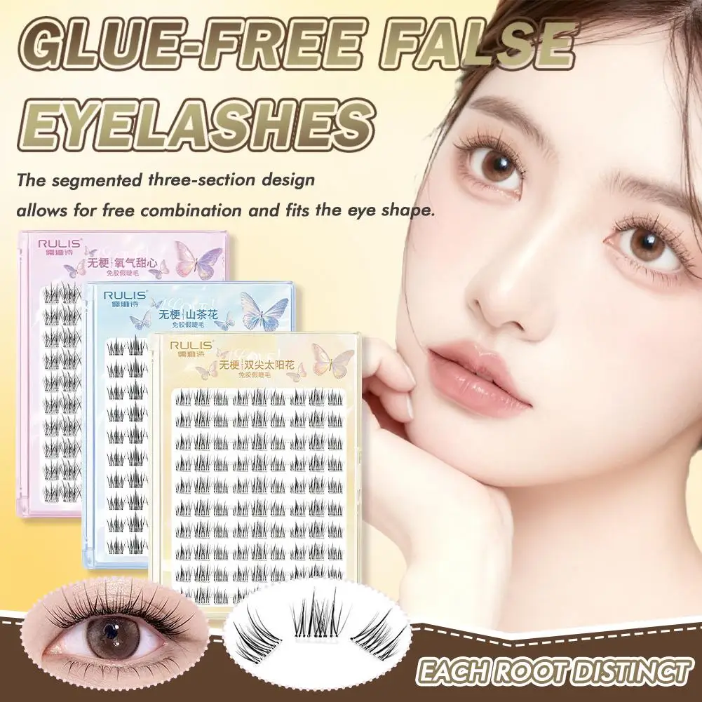خالية من الغراء عباد الشمس الرموش الصناعية مجزأة واحدة عصرفة الطبيعية طويلة أنيمي العين رمش تمديد ماكياج المهنية #4