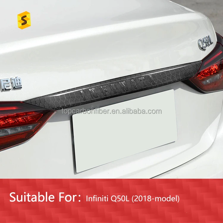 ES Carbon Fiber Car Accessories For Infiniti Q50 Q50L Carbon Car Carbon Fiber Car Trunk Bright Strip Decoration