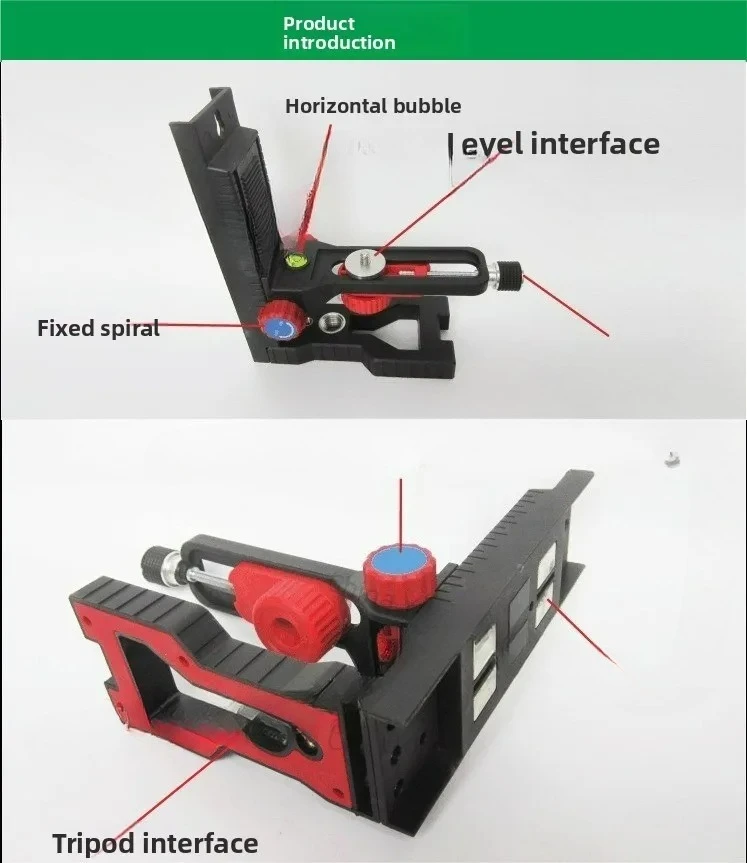 Lifting wall frame, laser level with magnetic L-shaped bracket, wall hanger