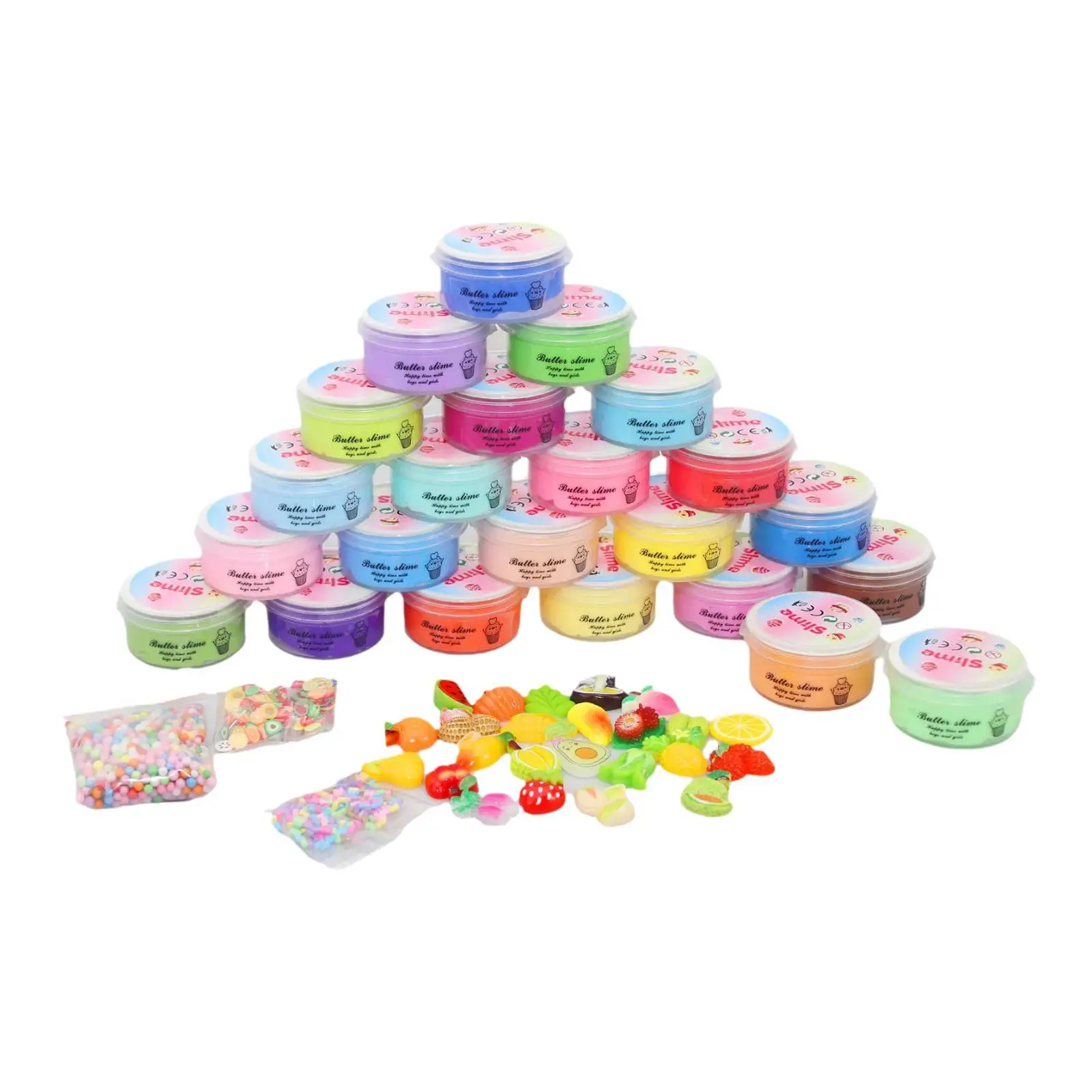 24Pcs Butter Slime Kits Slime Mud Clay Non Sticky Ice Cream Slime Making Kits Party Favor Soft for Kids Girls and Boys Gift