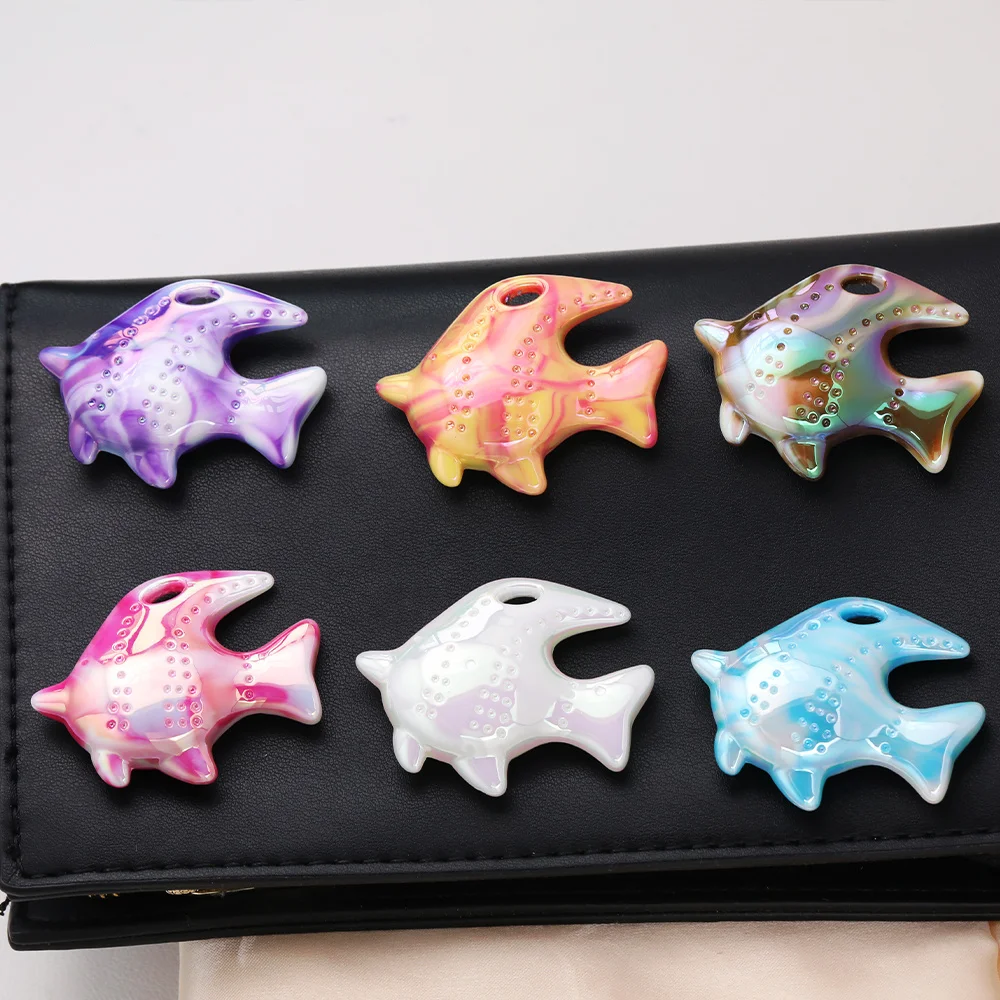 

Cordial Design 37*48MM 50Pcs Aurora Effect/DIY Pendant/Hand Made/Fish Shape/Acrylic Bead/Jewelry Findings & Components #19114