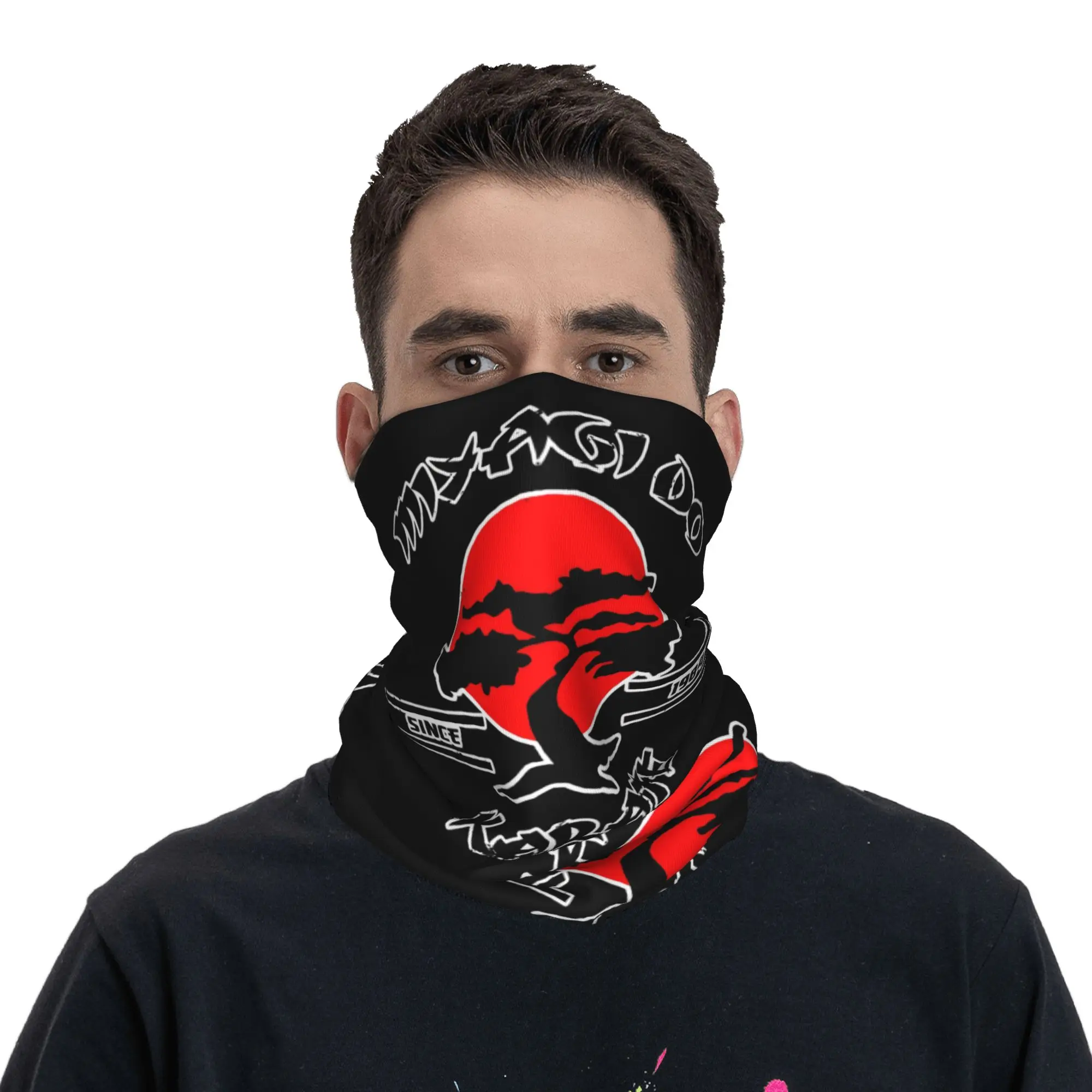 Custom K-Karates Retro Japanese Program Cartoons Neck Gaiter Men Women Windproof Winter  Bandana Scarf for Ski - view 4