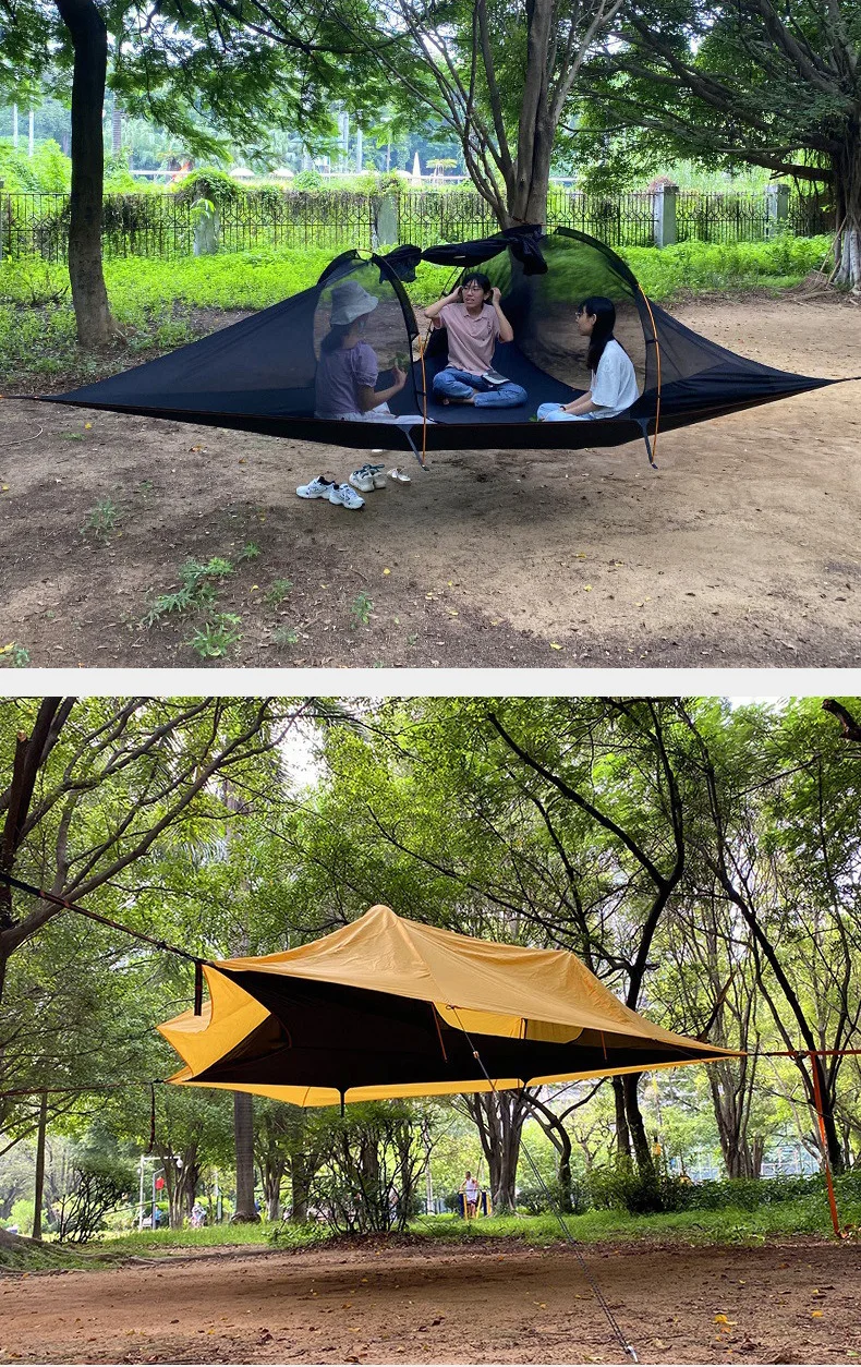 Hxl portable multi-person triangle hammock garden furniture suit tent hammock