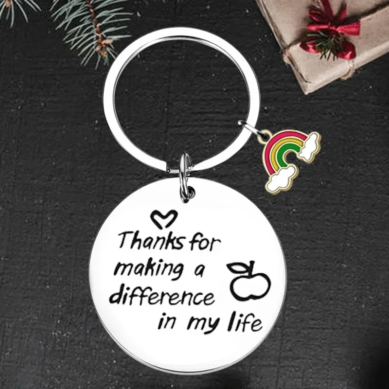 Cute Heart Love Teacher A Great Teacher Keychain Pendant Thank You Teacher Key Chain Nurse Teachers Mentor Gift