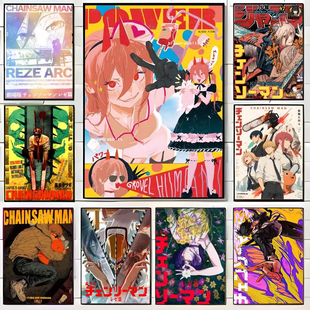 Action-Anime C-Chainsaw Man Poster Wandkunstdruck Dekoratives Wandbild Wohndekor Geschenk Ungerahmt